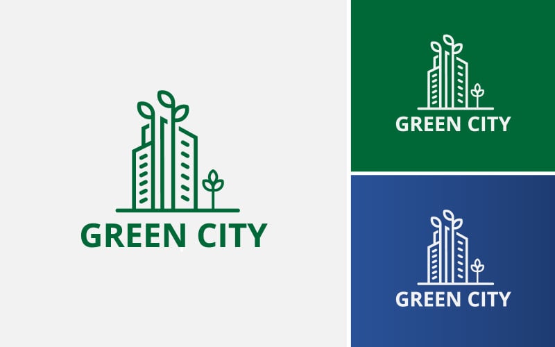 green city minimal real estate logo the concept for urban garden city farm eco town original