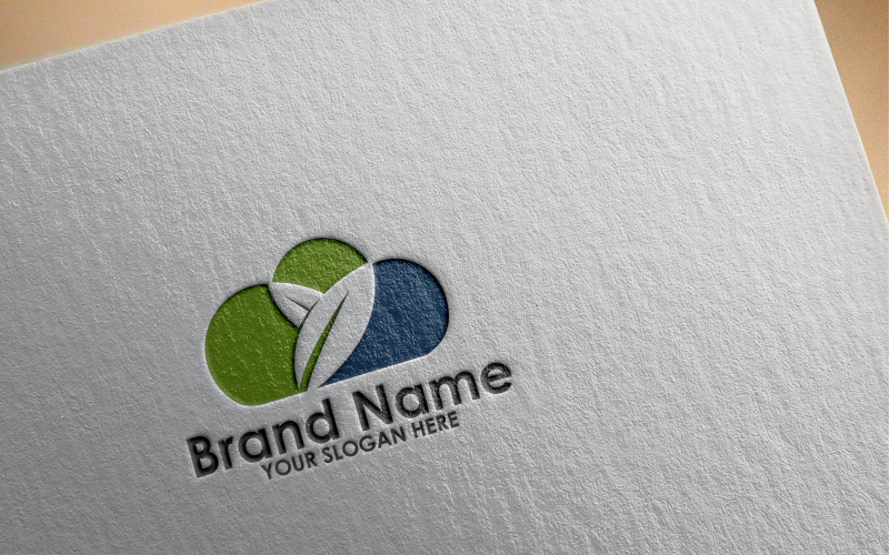 green cloud flat logo template original