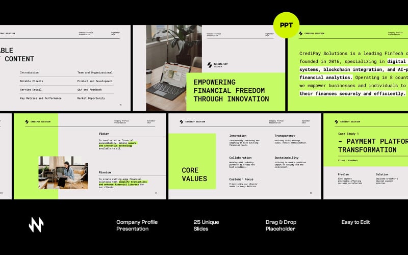 green company profile powerpoint original