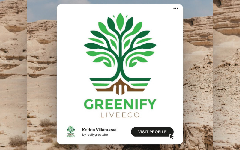 green essence tree logo template original