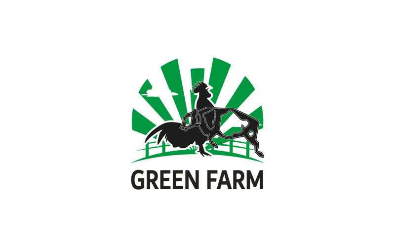 green farm organic logo template vector design original