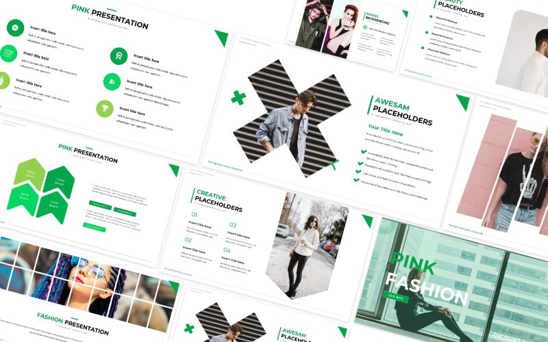 green fashion powerpoint template original