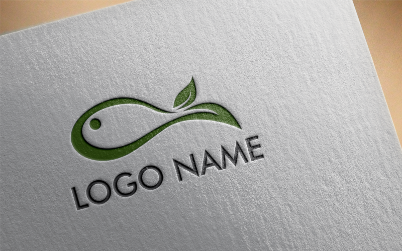 green fish logo template original