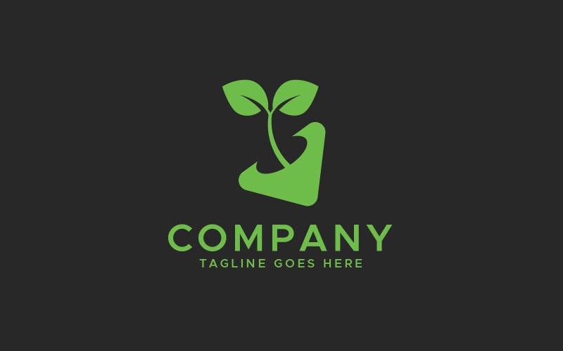 green garden plant logo design template original