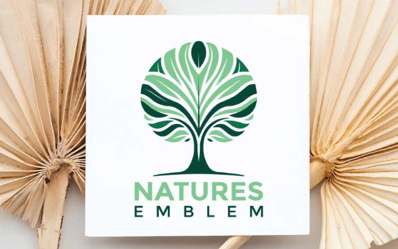 green harmony tree logo template original