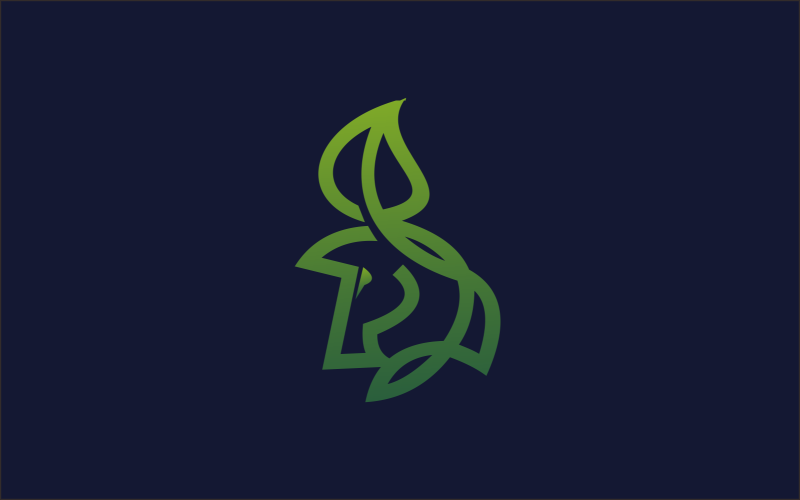 green horse line logo template original