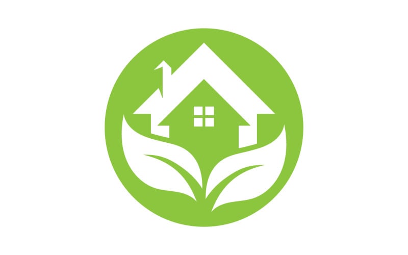 green house leaf go green home logo vector v original