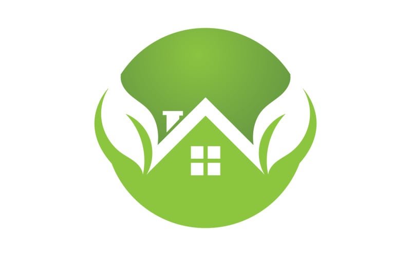green house leaf go green home logo vector v original