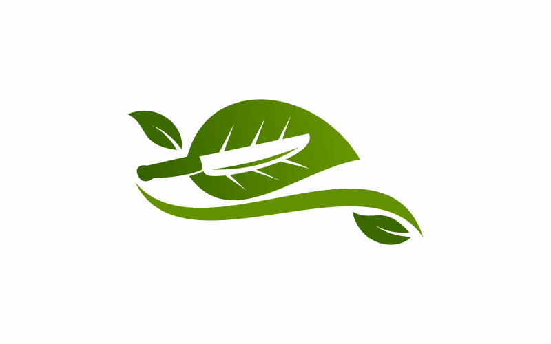 green knife logo template original