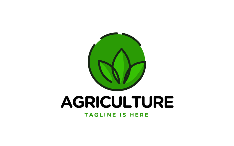 green leaf agriculture logo template original