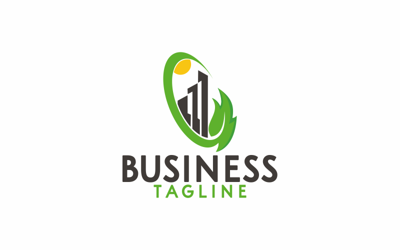 green leaf city logo template original