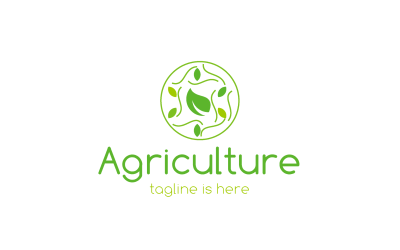 green leaf in circle agriculture logo template original
