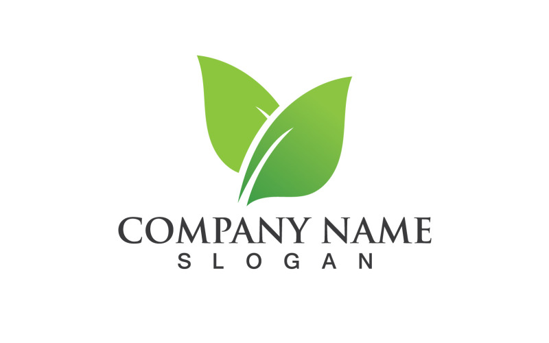 green leaf nature eco logo vector v original