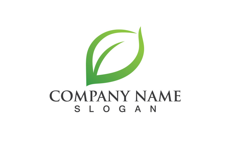 green leaf nature eco logo vector v original