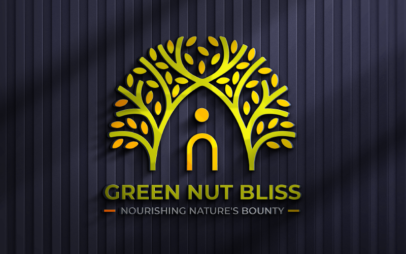 green nut bliss logo template original
