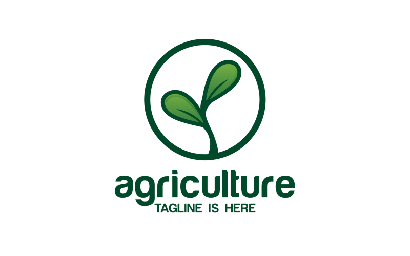 green plant agriculture logo template original