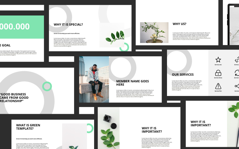 green presentation powerpoint template original