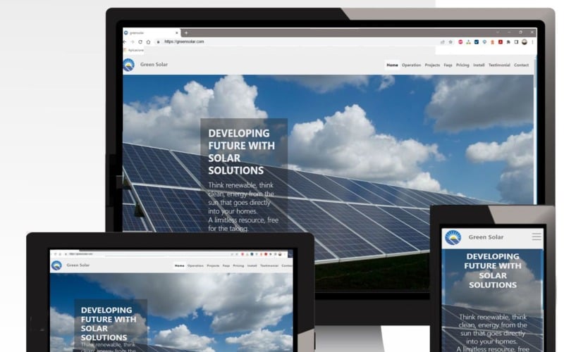 green solar energy html landing page template original