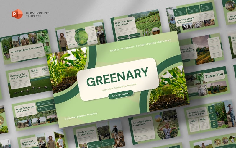 greenary agriculture powerpoint template original