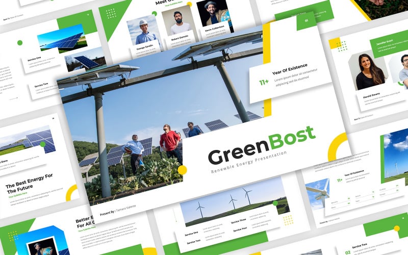 greenbost renewable energy powerpoint template original