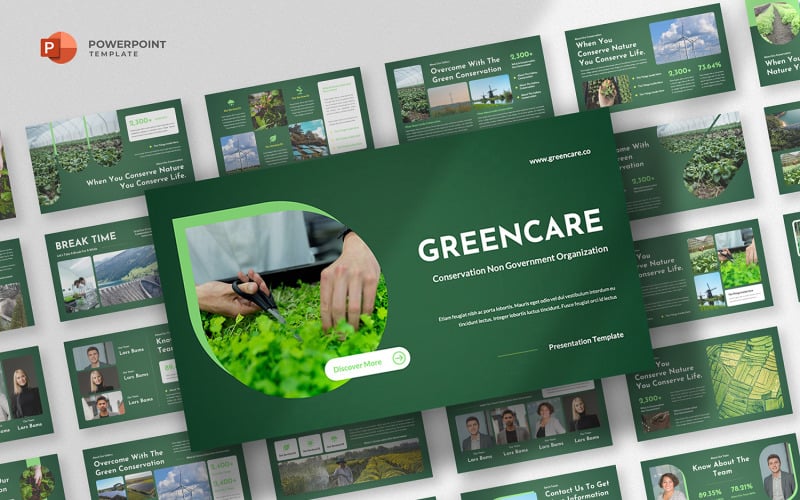 greencare conservation ngo powerpoint template original
