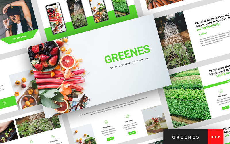 greenes organic presentation powerpoint template original