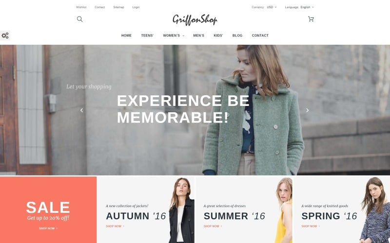 griffon shop apparel prestashop theme original