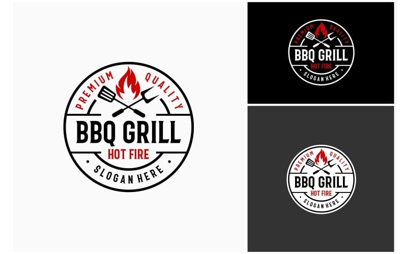 grill bbq hot fire badge stamp logo original