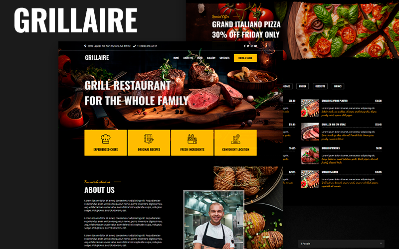 grillaire grill amp fastfood restaurant html landing template original