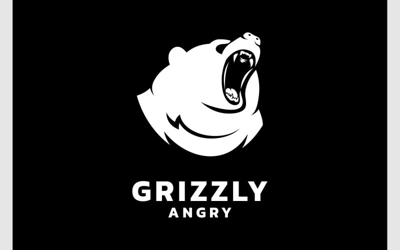 grizzly bear angry silhouette logo original