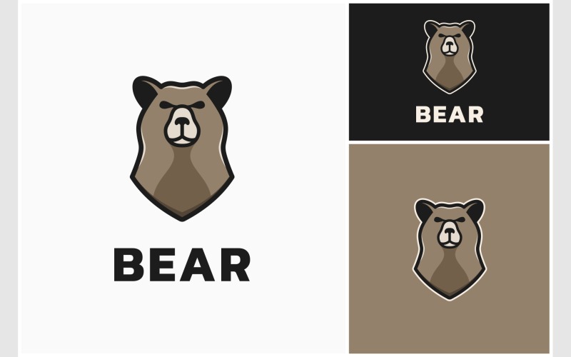 grizzly bear brown mascot illustration logo original