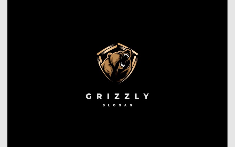 grizzly bear shield security protection logo original