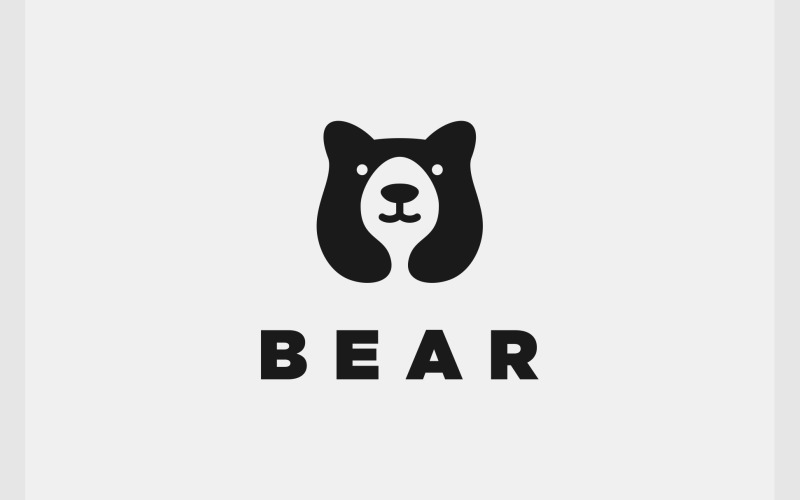 grizzly bear simple negative space logo original