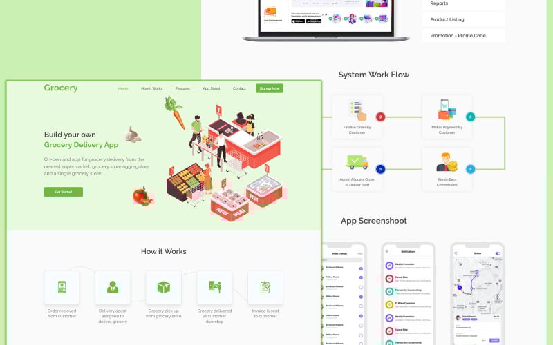 grocery delivery app landing page original