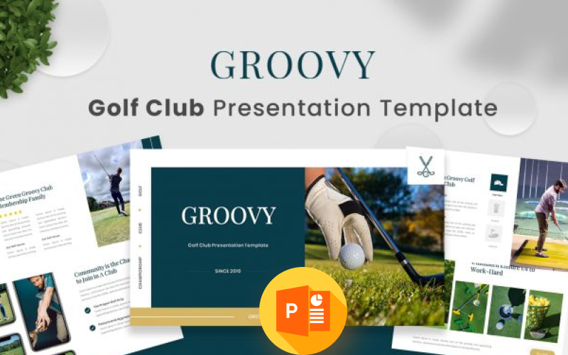 groovy golf club powerpoint template original