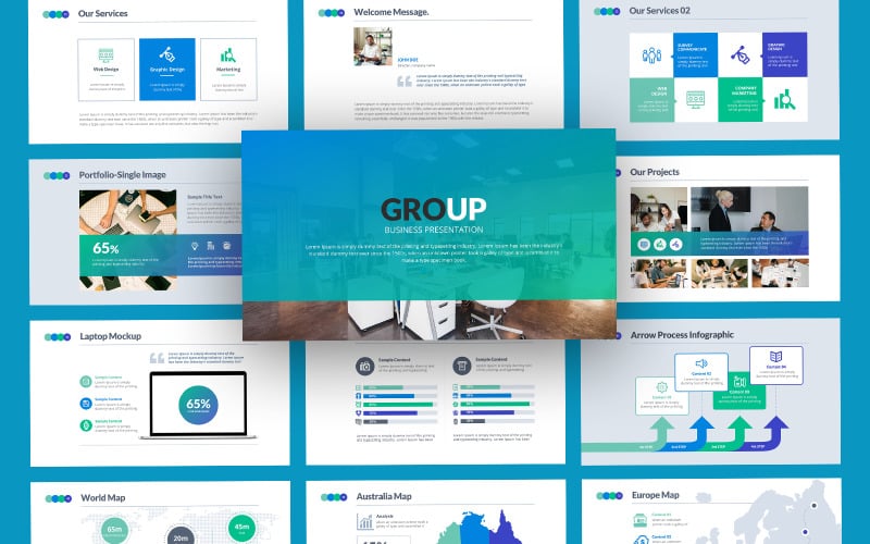 group professional business powerpoint template original