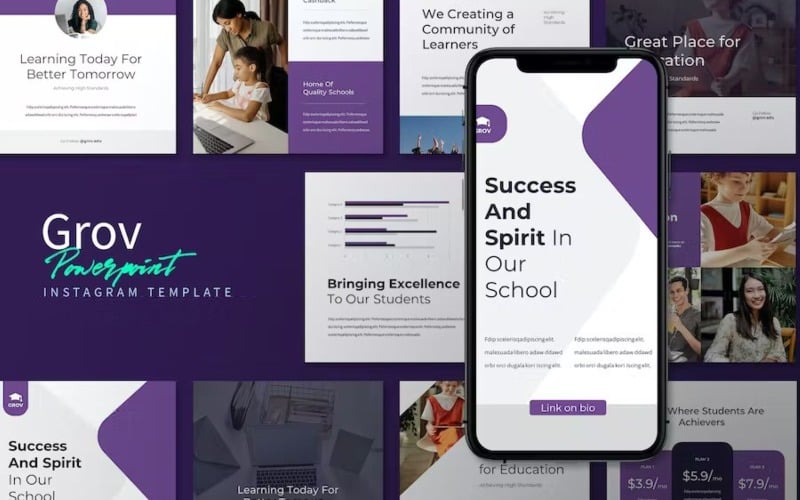 grov education theme instagram template original