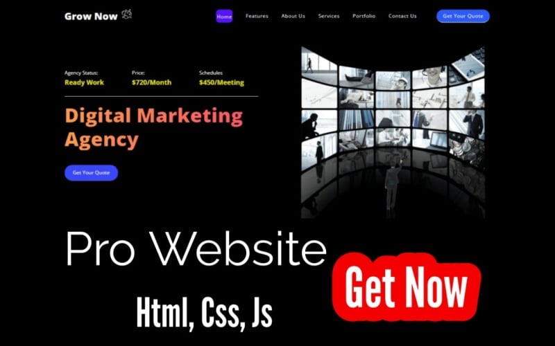 grow now business service portfolio website template original