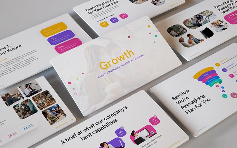 growth creative business powerpoint template original