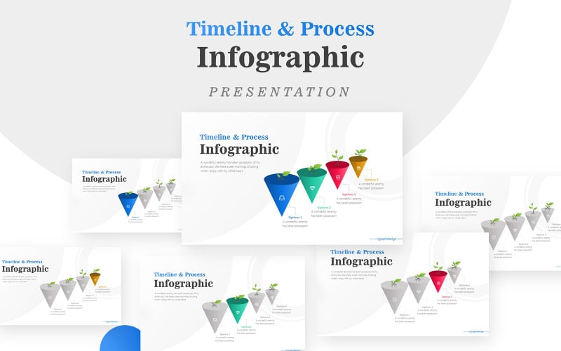 growth plant with four options infographic powerpoint template original