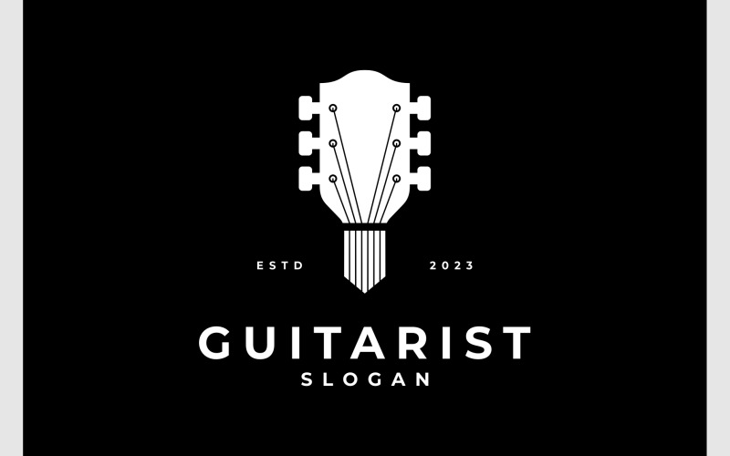 guitar acoustic headstock musical logo original