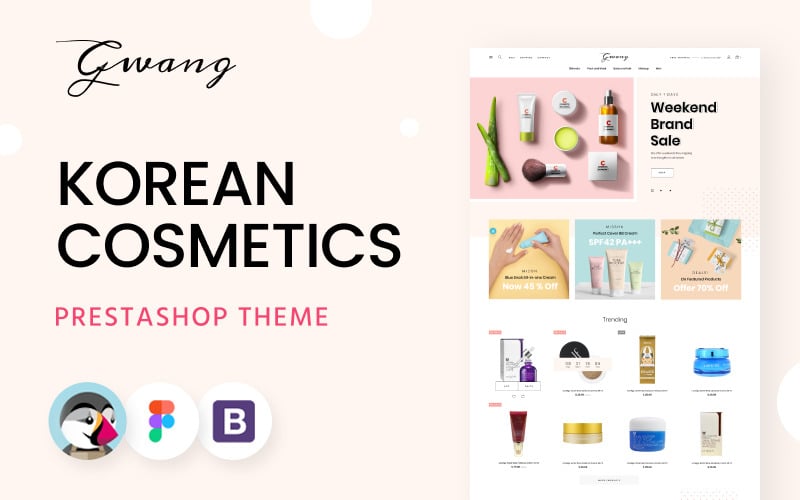 gwang korean cosmetics ecommerce templates prestashop theme original