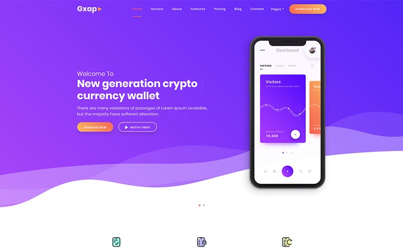 gxap app sass software landing page template original