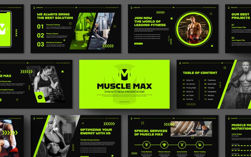 gym amp fitness presentation template layout original