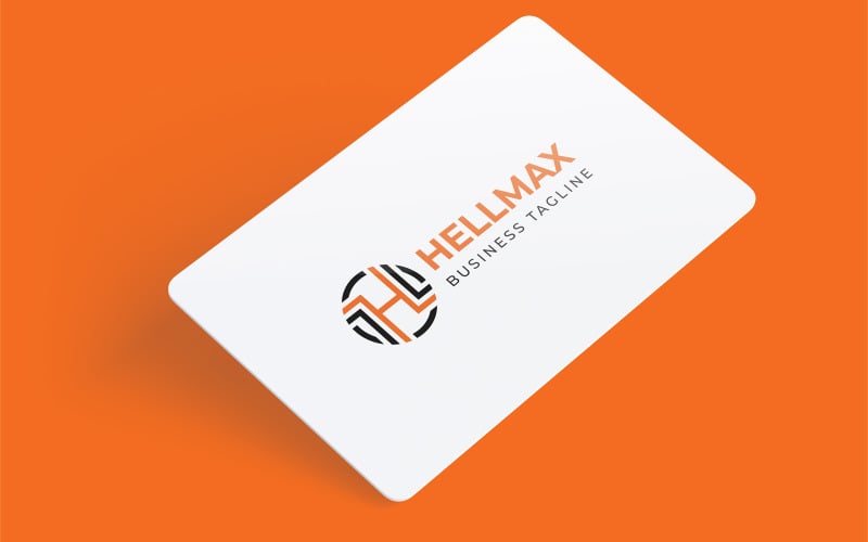 h letter hellmax logo design template original
