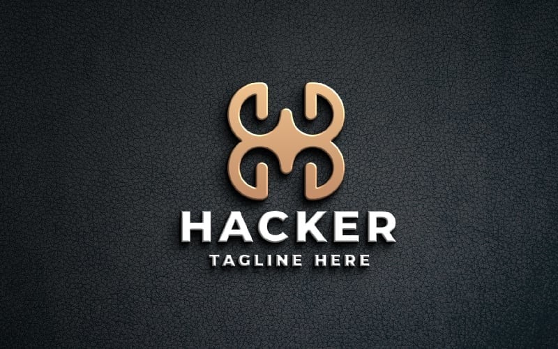 hacker letter h logo template original