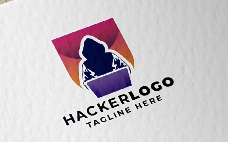 hacker security pro logo template original