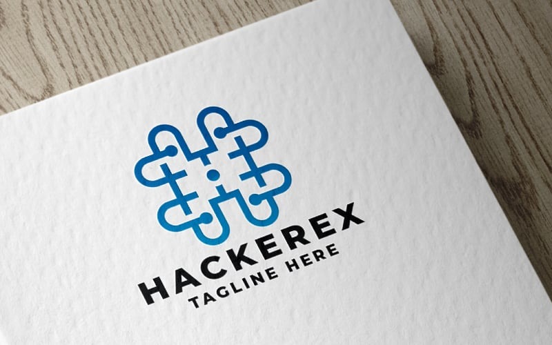 hackerex letter h pro logo template original