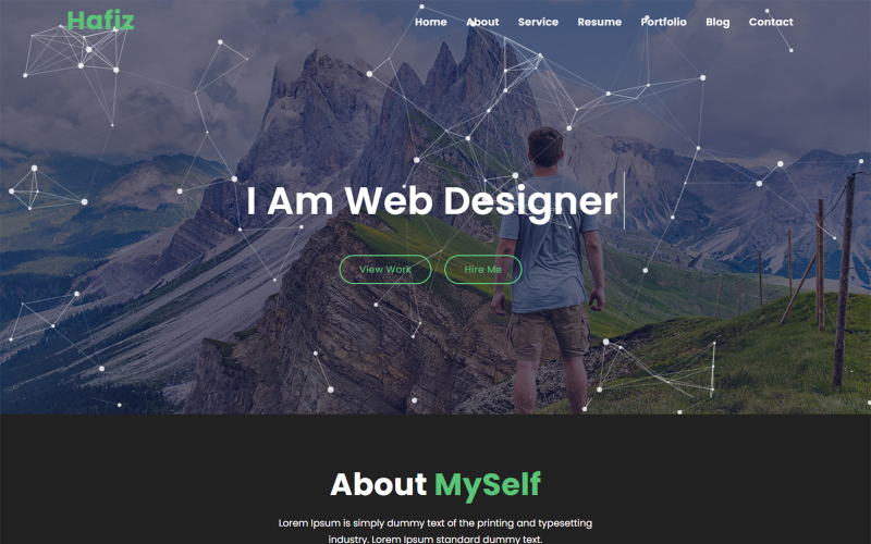 hafiz personal portfolio html landing page template original
