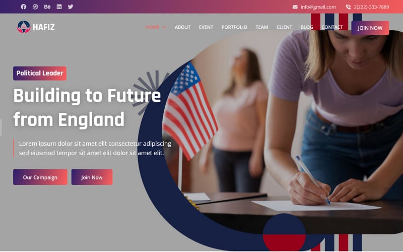 hafiz political campaign party html landing page template original